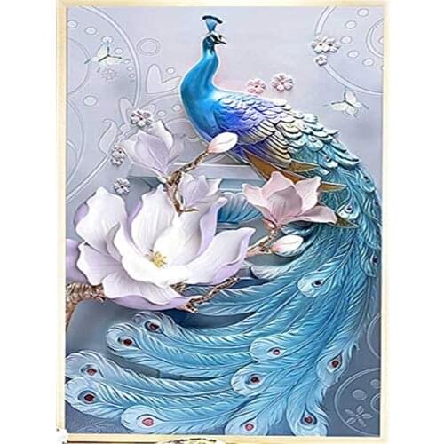 Animal Peacock DIY 11CT Embroidery Cross Stitch Kits Needlework Craft Set Printed Canvas Cotton Thread Home Decoration Sell