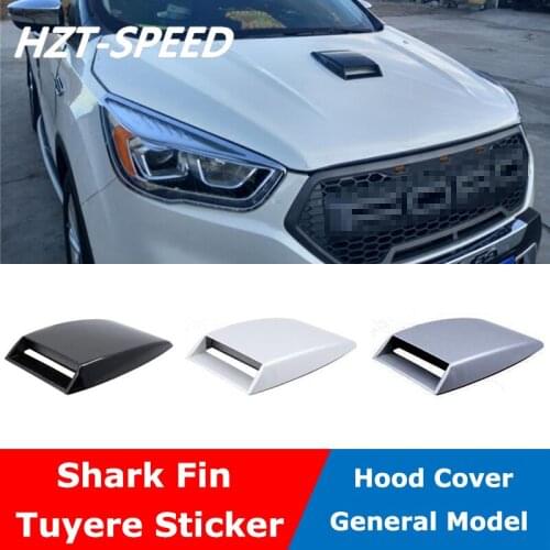 1pc Black White Silver Car Universal Air Flow Intake Hood Scoop Vent Bonnet Decorative Cover Decal Decorative