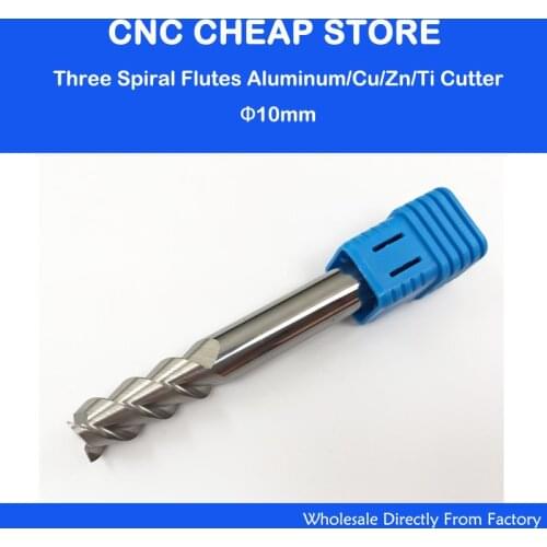 1pc Three 3 Flute 3f Aluminum Cutters End Mill Tool Cutting Bit CNC Router Engraving HRC55 Tungsten Solid Carbide D10*10*25*75mm