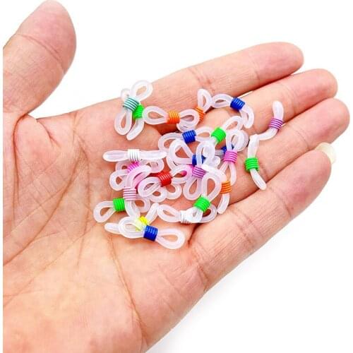 100 Pcs Per bag Baking paint color iron spring glasses chain anti slip ring buckle DIY glasses decorative accessories