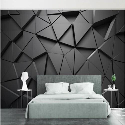 3d customized wallpaper 3D solid geometric wallpapers abstract gray triangle background living style wallpaper
