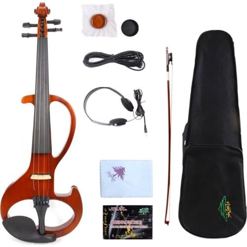 4/4 Violin Full Size White Color Electric Violin Silent Pickup Sweet Sound Free Violin Case Bow
