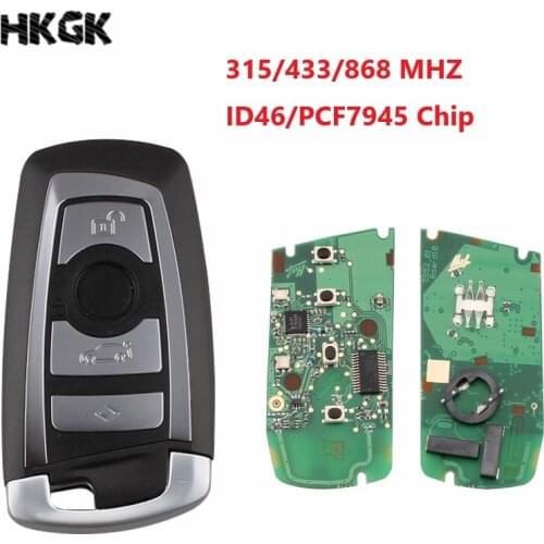 4 Button car smart Remote Key 315/433/868 Mhz for BMW F CAS4 5 Series 7 Series Uncut Blade