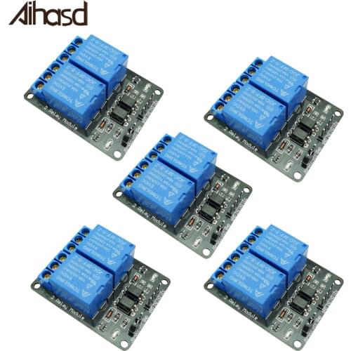 5PCS/LOT 2 Channel NEW 5V 2-Channel Relay Module Shield For Arduino ARM PIC AVR DSP Electronic With Optocoupler Dropshipping