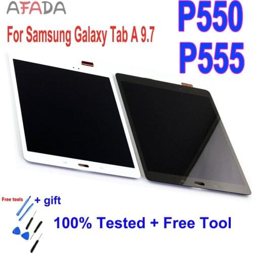 9.7" for Samsung Galaxy Tab A 9.7 P555 P550 SM-P550 SM-P555 LCD Display Touch Screen Digitizer Assembly + free tools