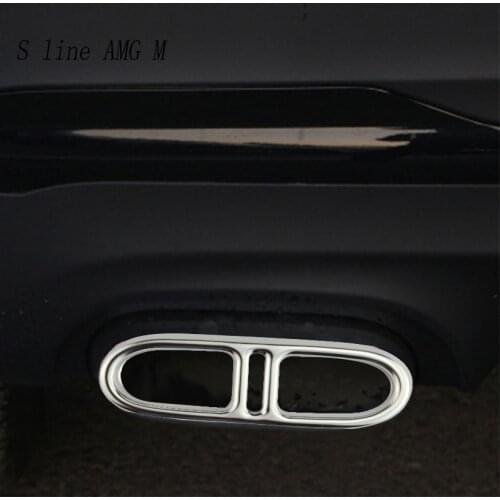 Car Styling For Mercedes Benz GLA Class H247 2020 4WD 2WD Automobiles Tail Throat Frame Cover Stickers Exhaust Pipe Accessories