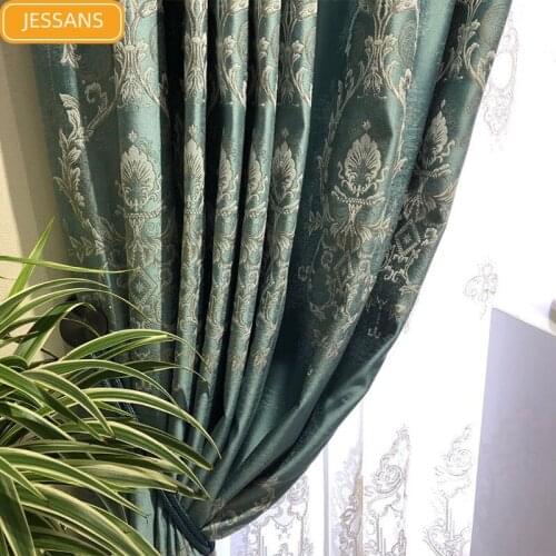 European High-end Jacquard Blackout Curtains for Living Room Bedroom Balcony Finished Custom Valance Villa