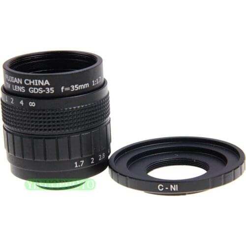FUJIAN 35mm F1.7 C Mount CCTV F1.7 Lens for NiKON 1 J1 J2 J3 V1 J2 + Tracking number