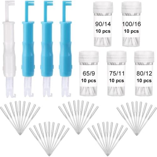 Imzay Sewing Machine Needles Sewing Needle Domestic Sewing Needle With Threader For Household Sewing Machine Accessories