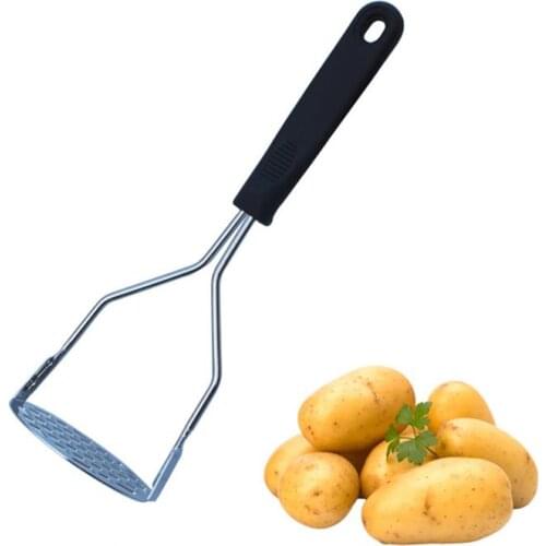 Stainless Steel Potato Masher Fruit Masher with Black Handle Kitchenware Tools Kitchen Accessories