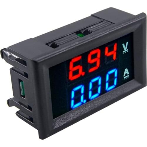 Mini Digital Voltmeter Ammeter DC 100V 10A Blue Red LED Amp Dual Digital Volt Meter Gauge ammeter voltimetro amperimetro