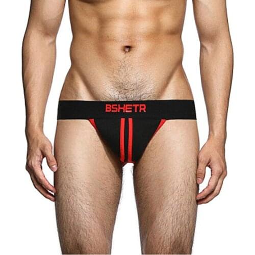 BITCED Mens Low-waist Underwear Thong Stitching Breathable Underwear Sexy Cotton Underwear Thong Mens Underwear 2021 New
