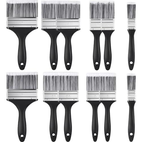 12 Pieces Fence Brush Paint Brush Set Decorating Brushes for Furniture Wall Painting Bristle Suitable for All Paints