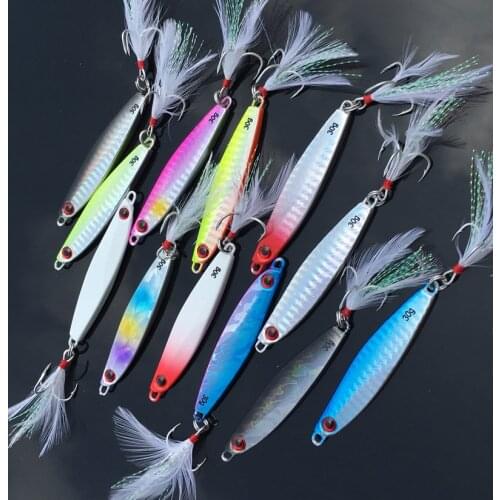 SEALURER Saltwater Metal Minnow Fishing Lures Set 75mm 30g Laser Body Spinner Bait Jigging Trolling Lure