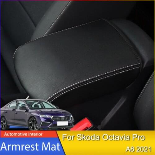 Car Armrest Console Cover Cushion Support Box Top Matte Liner Mat Case Car-style for Skoda Octavia Pro A8 2021
