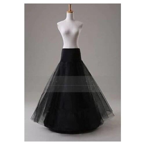 Neu A-Linie 1 Ringe Brautkleid Petticoat Reifrock Unterrock Party Schwarz Gotik