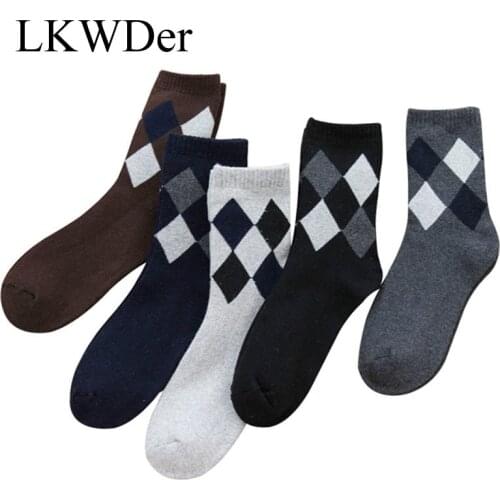 LKWDer 5 Pairs Hot Selling Mens Winter Thicken Warm Terry Socks Male Business Casual Thermal Cotton Socks Men Calcetines Hombre