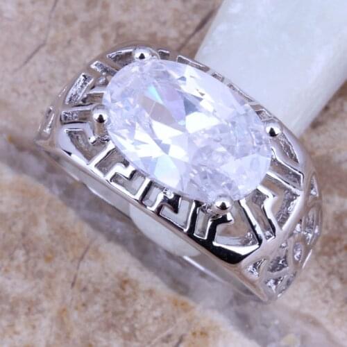 Jolly White CZ Silver Plated Ring Size 6 / 7 / 8 / 9 R0265