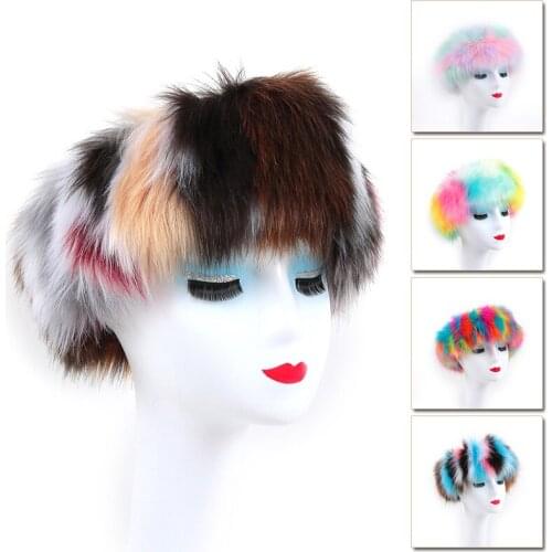 New Winter Thick Furry Hairband Fluffy Russian Faux Fur Women Girl Fur Hairband Hat Winter Outdoor Ear Warmer Ski Hats Hot