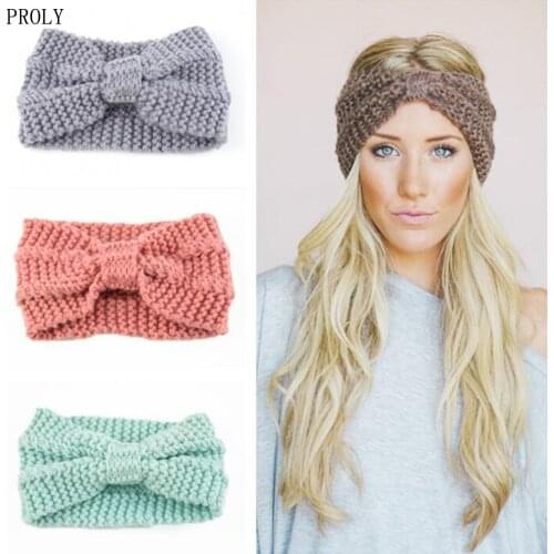 PROLY New Knitted Headband For Women X Shape Center Knot Twist Warm Elastic Hair Band Casal Adult Hair Accessories Wholesale