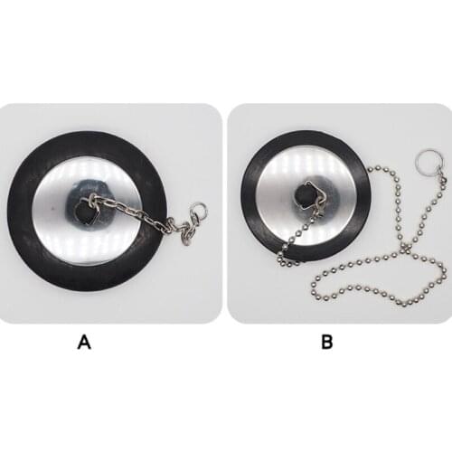 Rubber Choke Bathtub Drain Stopper with Chain Bath Plug Drain Tub Stopper for Home and Hotel