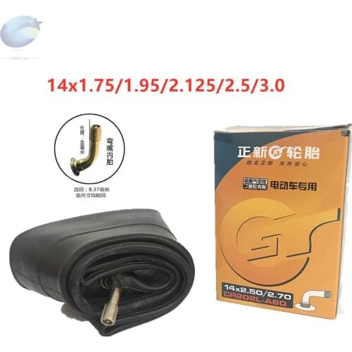 CST Electric Bike Tires 14" 14 X 1.75/1.95/2.125/2.5/3.0 Bend gas nozzle Kid Bicycle Rubber Inner Tube Camera E-bike Tires