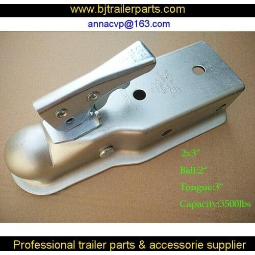 CVP Trailer coupler coupling 2" x 3'' Ball Hitch Back Trailer Coupler Straight Tongue 3" 3500 lbs,trailer parts