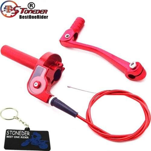 STONEDER CNC Twist Throttle Cable Gear Shifter Lever For 50cc - 110cc 160cc Pit Dirt Bike SSR YCF Stomp Apollo GPX Motorcycle