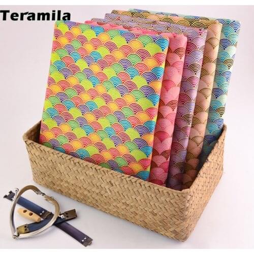 Teramila Thick Senior Japanese Wave Printed Cotton Cloth Poplin Fabrics For Sewing Apparel Dress Bikini Bags Quilting Needlework