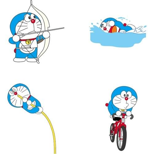 Three Ratels QC432 The most complete funny doraemon Sports activities car hood sticker laptop decal Nursery decoration sticker