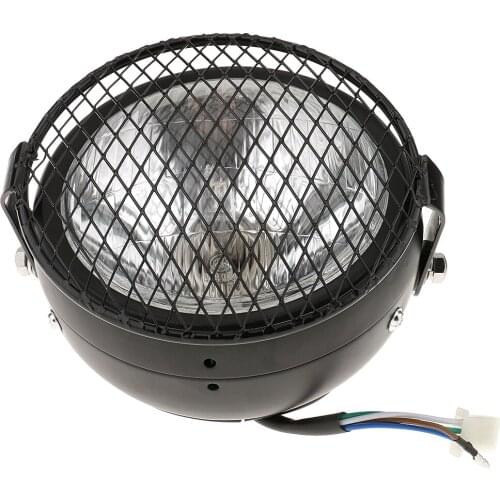 Universal Motorcycle Headlights Round Aluminum LED Headlight with Grille for