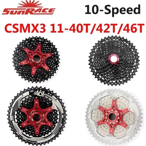 SunRace CSMX3 11-40T 11-42T 11-46T 10 Speed Wide Ratio bike bicycle mtb freewheel 40t 42t 46t Cassette