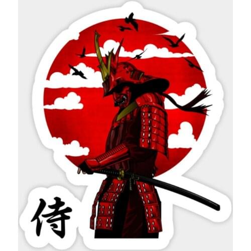 Personality Japan Samurai Warrior Car Sticker Vinyl Decal for Trolley Case Table Skateboard Fridge Passat Peugeot,15cm*13cm