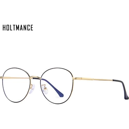 Vintage Round Anti Blue Light Glasses Frame for Men Women Computer Gaming Glasses Clear Lens Fashion Optical Glasses UV400