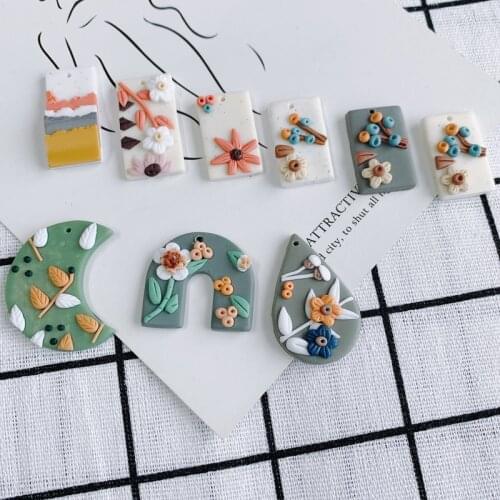DIY jewelry accessories fresh temperament three-dimensional flower patch pendant