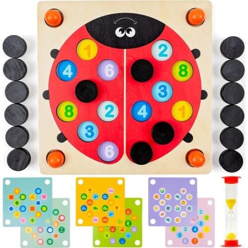 Memory Game for Fun Engaging Learning 6 Different Games with Hourglass Ladybug Toy for Kids