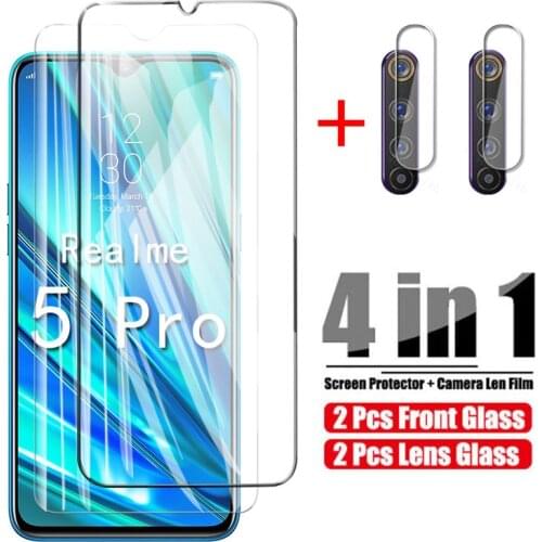 Protector glass on realme 5pro tempered glass camera lens for oppo realme5 realme5i realmi 5 pro s 5i 9h screen protectors film