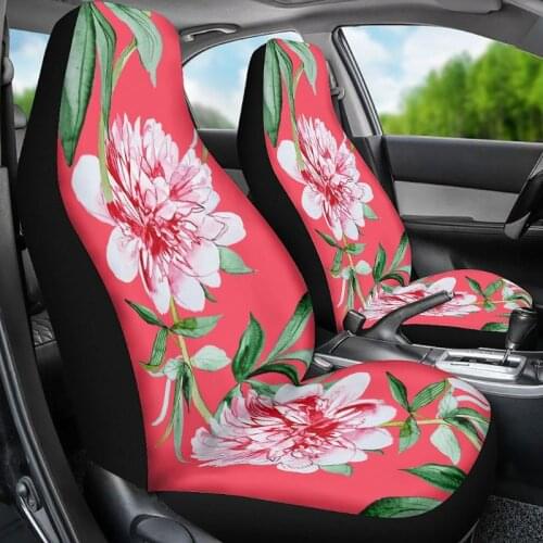 Front Seat Protector Covers Green Leaf Blossom Pink Flowers Fashion Auto Seat Cover 2 Piece Universal Fit white onesize"] E7CA