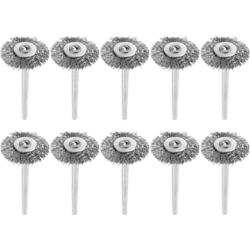10 Pcs/lot 25mm Mini Stainless Steel Wire Brush Polishing Wheel for Grinder Rotary Tool Grinding Tools