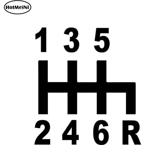 13X11.8CM 6 Speed Manual Car Window Sticker Black/Silver Vinyl Decal Car-styling c1-05011