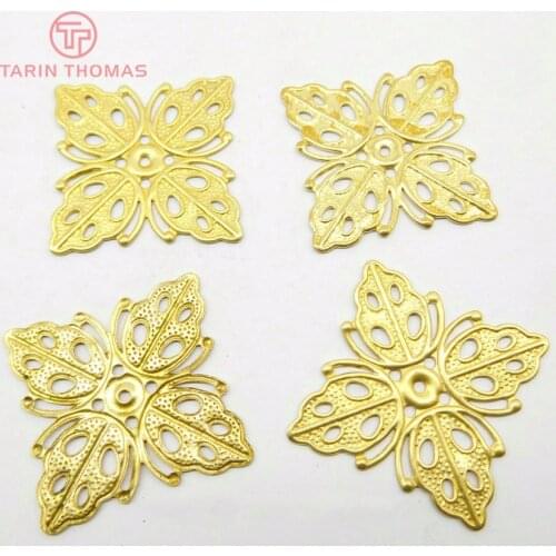 30PCS 19*19MM Not plated color Brass Decorative Spacer Diy Jewelry Findings Accessories wholesale