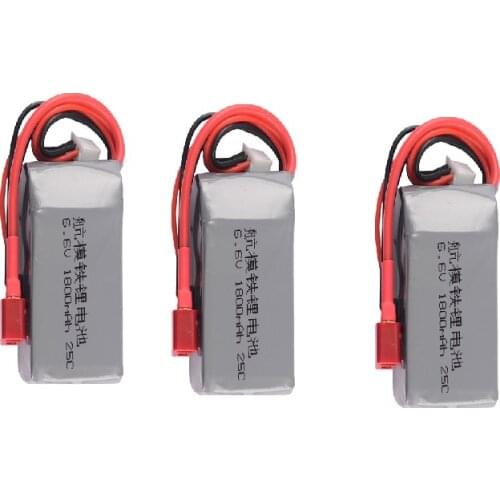 Rc Receiver Battery 2S 6.6V1800mAh 20C Lithium iron Lipo Battery for Rc Drone Boat Car