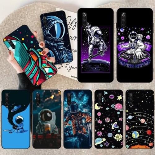 Cartoon Astronaut Space Travelling Phone Case for Xiaomi Mi Note 10 Lite Mi 9T Pro xiaomi 10 10 CC9 Pro 9SE