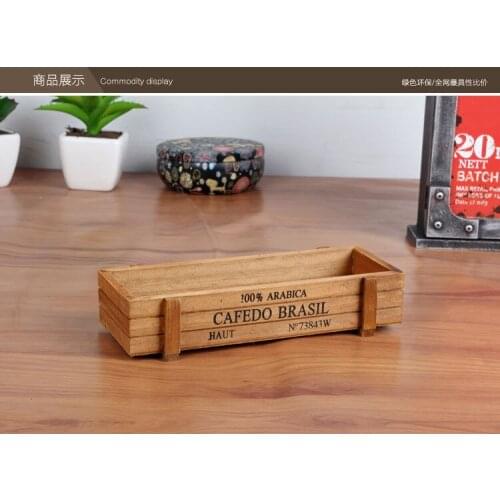 Nostalgia Creative Succulent plants Flowerpot Vintage gardening Fleshy wood flowerpot Wedding Furniture decoration Storage +B +Q