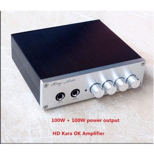 DC 8-25V 100W+100W OM1 amplifier Single TPA3116D2 HD Kara OK Amplifier With Double JRC5532 pre-op amplifier