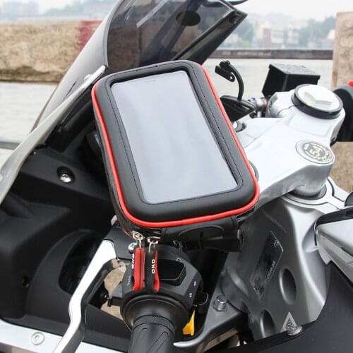Motorcycle Bike Phone Holder Mobile Support Stand Handlebar Mount Bracket for Iphone X 8 Plus SE GPS Waterproof Phone Bag Cover