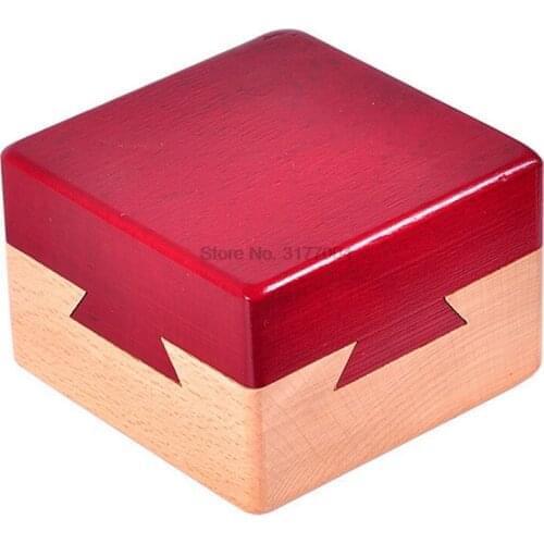 DHL 50pcs Creative IQ Brain Teaser Game Educational Toys Classic IQ Mind Wooden Magic Box Puzzle Game For Adults Children Gift