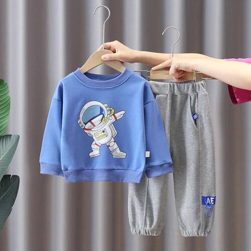 New Baby Girls Boys Clothing Spring Children Clothes Cartoon Suit Cotton Kids T Shirt Long Pants 2Pcs/Sets Infant Tracksuits