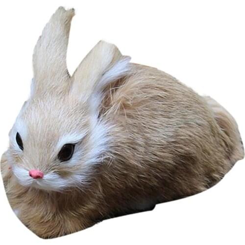 Cute 15cm Mini Realistic Simulation Rabbit Plush Toy Animal Bunny Model Gift Rabbit Plush Toy Mini Home Decor