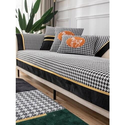 Fashion high-end sofa cushion cover custom made Corner sofa slipcover Chenille sofa cover 2/3/4 seat anti-slip slipcover towel